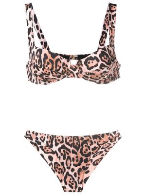 Brigitte leopard-print bikini set - Brown