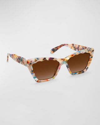 Brigitte Multicolor Acetate Cat-Eye Sunglasses