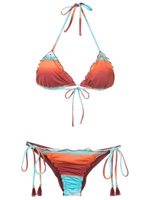 Brigitte ombre-print triangle bikini - Multicolour