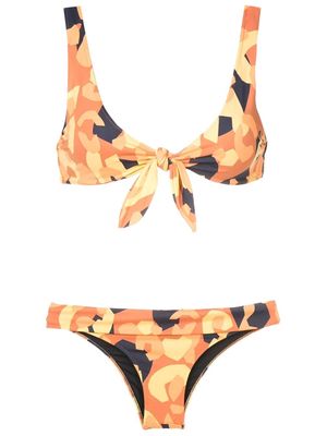 Brigitte Ray abstract print bikini - Orange
