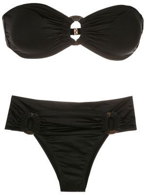 Brigitte ring-hardware bandeau bikini - Black