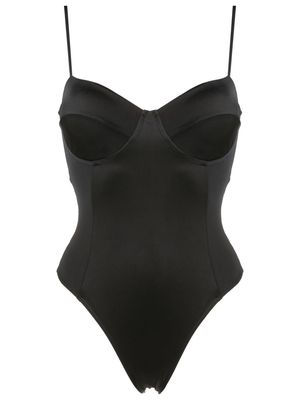 Brigitte spaghetti-straps high-cut swimsuit - Black