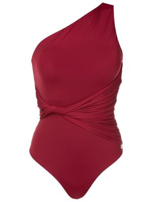 Brigitte twist-detail one shoulder swimsuit - Red