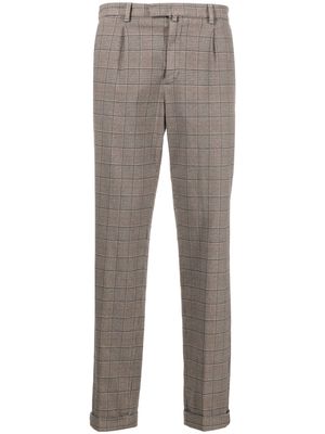 Briglia 1949 check-pattern tapered trousers - Brown