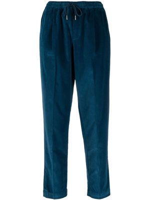 Briglia 1949 drawstring-waist corduroy cropped trousers - Blue