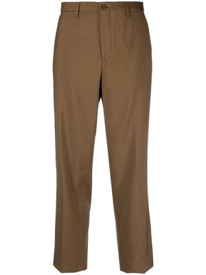 Briglia 1949 pressed-crease cotton tapered trousers - Brown