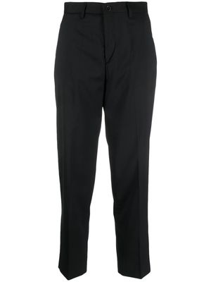 Briglia 1949 pressed-crease virgin wool blend tapered trousers - Black