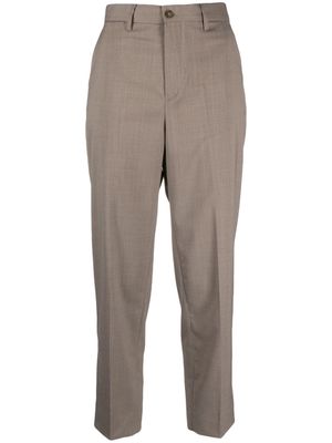 Briglia 1949 pressed-crease virgin wool blend tapered trousers - Neutrals