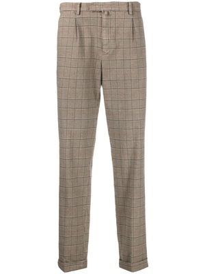 Briglia 1949 Prince of Wales check pleated straight-leg trousers - Neutrals
