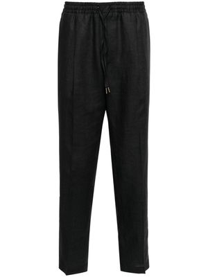Briglia 1949 Wimbledon tapered-leg linen trousers - Black