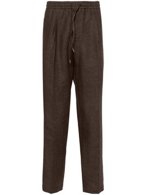 Briglia 1949 Wimbledons mid-rise linen tapered trousers - Brown