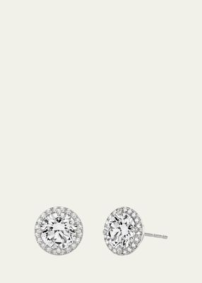 Brilliant Round Halo Lab Created/VRAI Created Diamond Stud Earrings