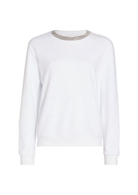 Brilliant-Trim Cotton Sweatshirt