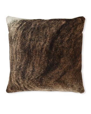 Brindle Hair Hide Brown Pillow, 22"Sq.