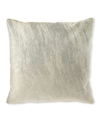 Brindle Hair Hide Gray Pillow, 19"Sq.