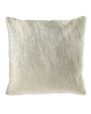 Brindle Hair Hide Gray Pillow, 22"Sq.