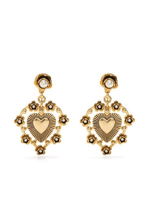 Brinker & Eliza Adele heart drop earrings - Gold