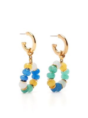 Brinker & Eliza bead-detail hoop earring - Blue