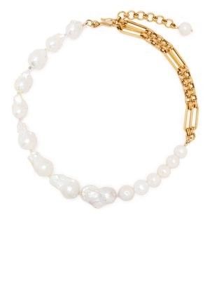 Brinker & Eliza pearl and chain nacklace - Gold