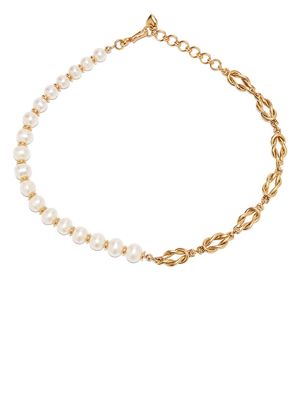 Brinker & Eliza Spencer knot chain pearl necklace - Gold