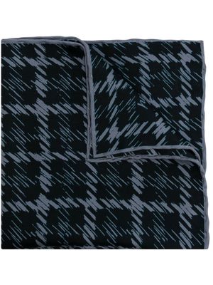 Brioni abstract check-print pocket square - Black