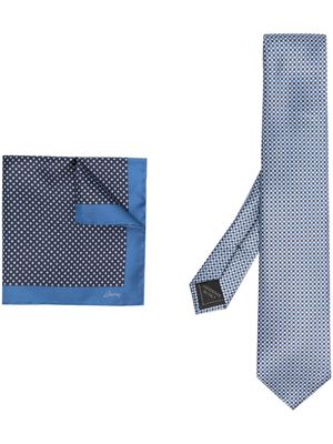 Brioni all-over graphic-print scarf - Blue