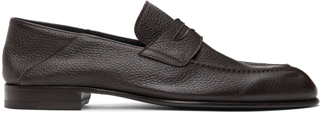Brioni Brown Penny Loafers