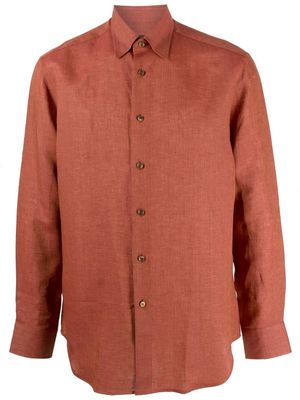 Brioni button-down fitted shirt - Orange