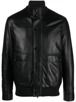 Brioni button-up leather jacket - Black