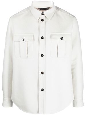 Brioni buttoned-up shirt jacket - White
