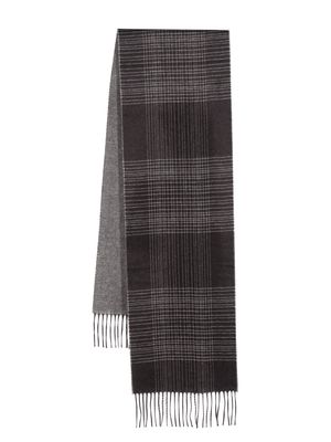 Brioni check-pattern silk scarf - Black