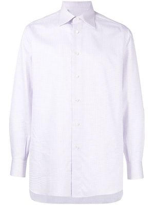 Brioni check-print cotton shirt - White