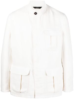 Brioni concealed-fastening military jacket - White