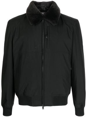 Brioni contrast-collar bomber jacket - Black