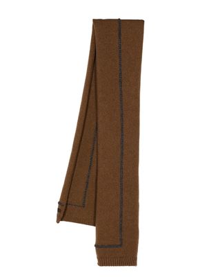 Brioni contrast-trim knitted scarf - Brown