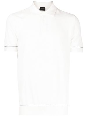 Brioni cotton piqué polo shirt - White