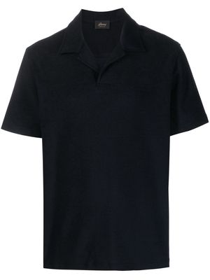 Brioni cotton-silk-blend polo shirt - Blue