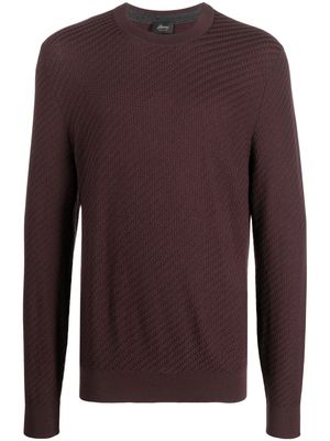 Brioni crew-neck knitted jumper - Red