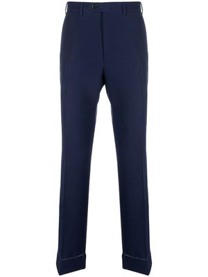 Brioni cuffed-hem tailored trousers - Blue