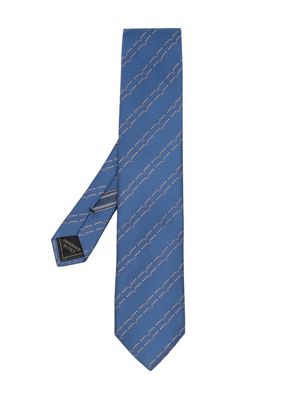 Brioni diagonal pattern silk tie - Blue