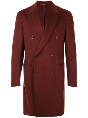 Brioni double-breasted coat - Red
