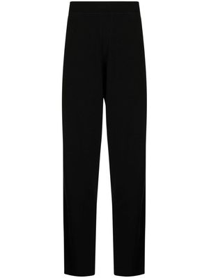 Brioni elasticated-waist cotton-cashmere blend trousers - Black