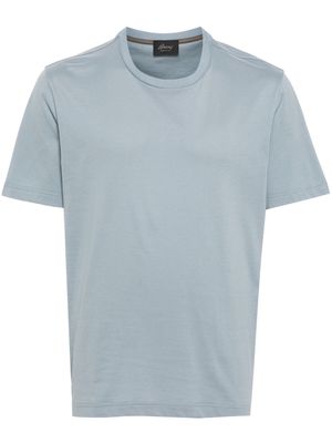 Brioni embroidered-logo cotton T-shirt - Blue