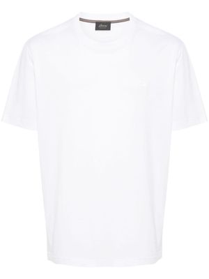 Brioni embroidered-logo cotton T-shirt - White