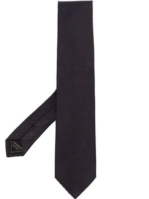 Brioni embroidered two-tone tie - Black