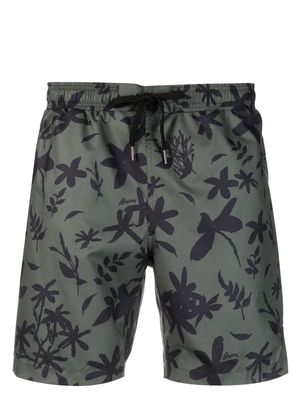 Brioni floral-print swim shorts - Green