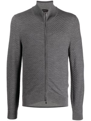 Brioni front-zip sweater - Grey