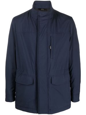Brioni funnel-neck field jacket - Blue