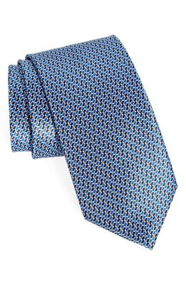 Brioni Geo Pattern Silk Tie in Blue