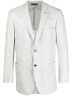 Brioni Glen check-print single-breasted blazer - Grey